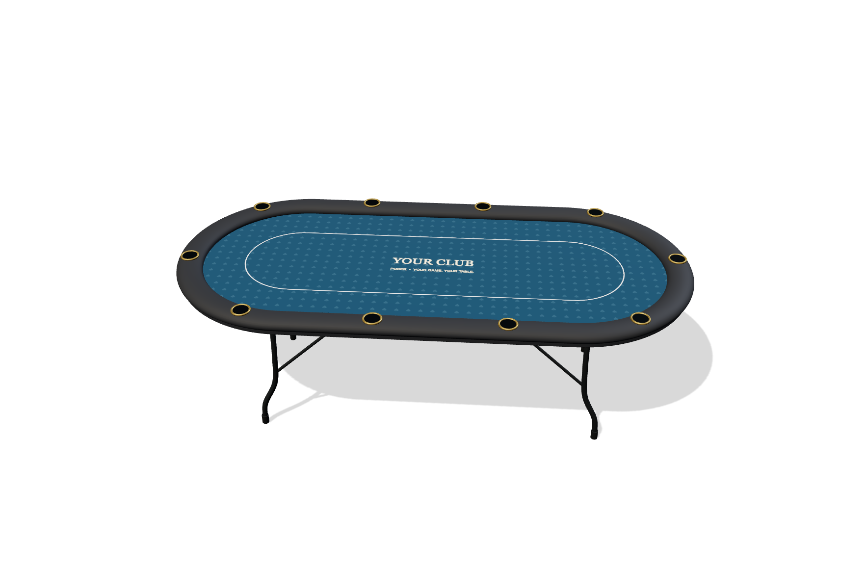 Oval custom poker table exported from the live PokerShop Custom Table Studio